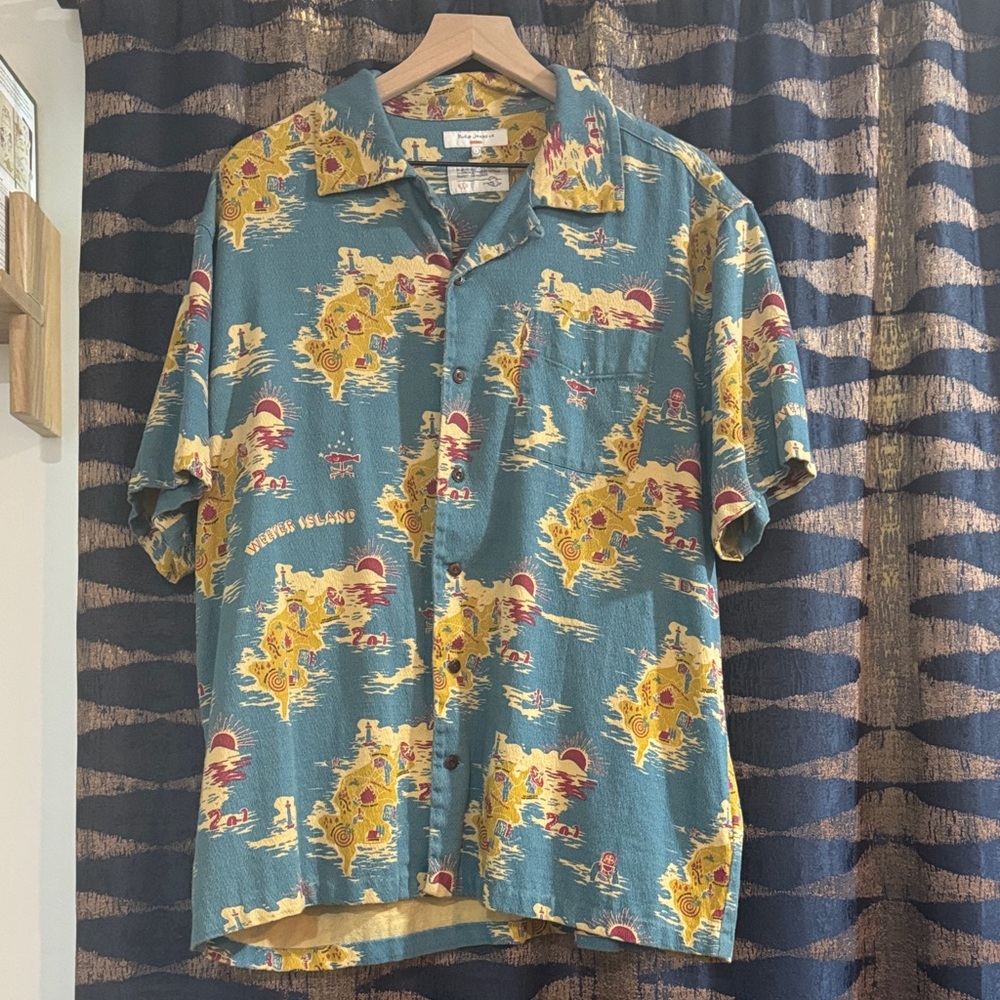 Nudie Jeans Blue and Yellow Casual Shirt